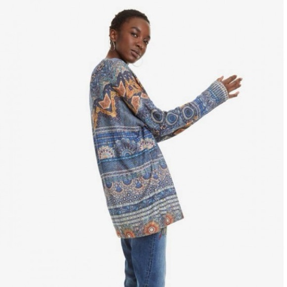 DESIGUAL size small Paisley abstract long sleeve, NWOT - Picture 3 of 12